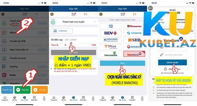 Nạp tiền tại Kubet bằng Thanh toán trực tuyến