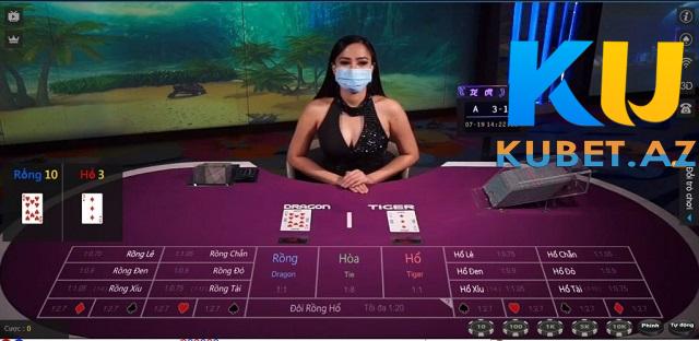 Giao diện cược Rồng Hổ (Dragon & Tiger) tại Kubet